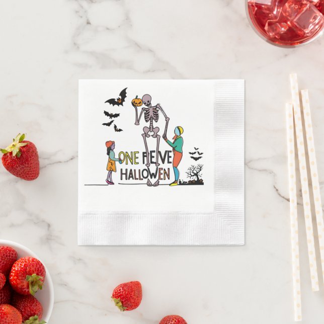 Halloween Skeleton and Friends Napkin (Insitu)