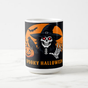 Halloween Skeleton And Jack O Lantern Scene 🎃 Coffee Mug