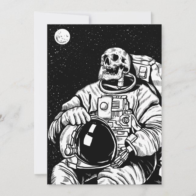 halloween skeleton astronaut invitation (Front)