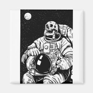 halloween skeleton astronaut magnet