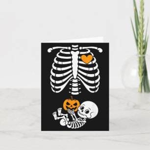 Halloween Skeleton Baby Rib Cage Maternity Card
