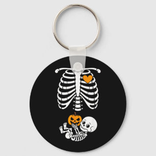 Halloween Skeleton Baby Rib Cage Maternity Keychain