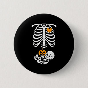 Halloween Skeleton Baby Rib Cage Maternity Pregnan 2 Inch Round Button