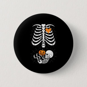 Halloween Skeleton Baby Rib Cage Maternity Pregnan 2 Inch Round Button