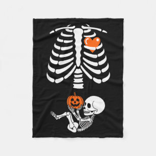 Halloween Skeleton Baby Rib Cage Maternity Pregnan Fleece Blanket