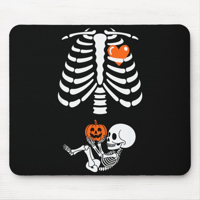 Halloween Skeleton Baby Rib Cage Maternity Pregnan Mouse Pad (Front)