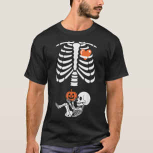 Halloween Skeleton Baby Rib Cage Maternity Pregnan T-Shirt