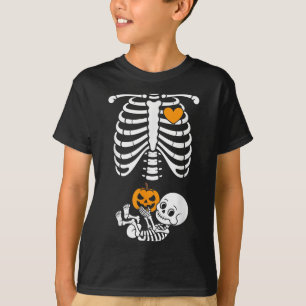 Halloween Skeleton Baby Rib Cage Maternity Pregnan T-Shirt