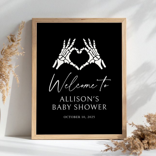 Halloween Skeleton Baby Shower Welcome Sign (Creator Uploaded)