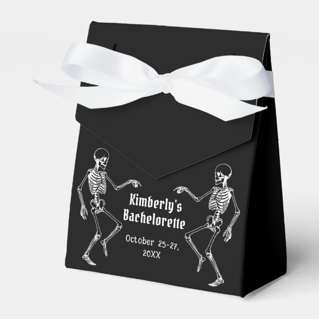 Halloween Skeleton Bachelorette Party Favor Box (Front Side)