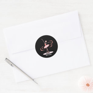 Halloween Skeleton Ballerina Ballet Dance Costume Classic Round Sticker
