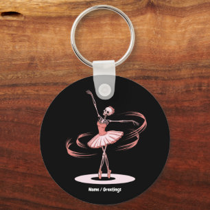 Halloween Skeleton Ballerina Ballet Dance Costume Keychain