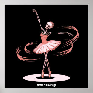 Halloween Skeleton Ballerina Ballet Dance Costume  Poster