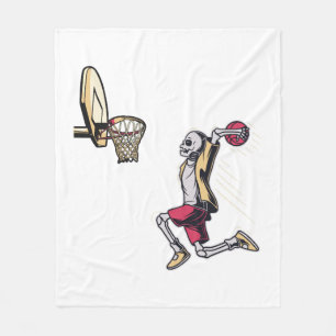 Halloween Skeleton Basketball Player Costume Skull Fleece Blanket
