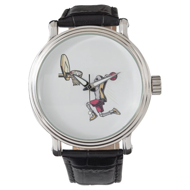 Halloween Skeleton Basketball Player Costume Skull Watch (Front)
