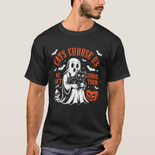 Halloween Skeleton Black Cats Choose us we Donu201 T-Shirt