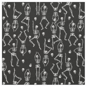halloween skeleton bones macabre sinister skulls fabric