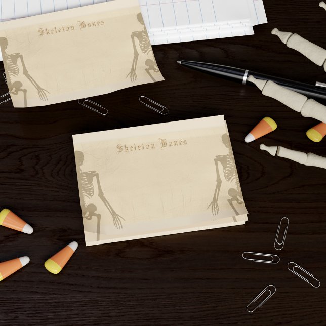 Halloween Skeleton Bones Peach Parchment Custom Post-it Notes (Creator Uploaded)