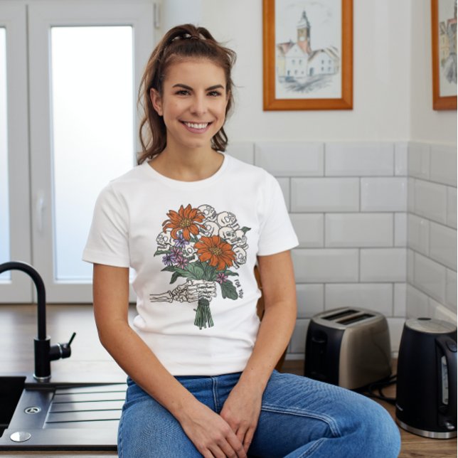 HALLOWEEN SKELETON BOUQUET OF FLOWERS T-Shirt (Creator Uploaded)