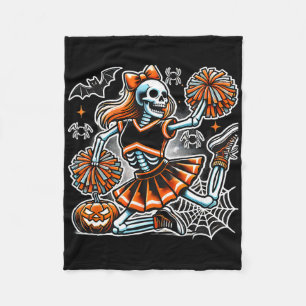 Halloween Skeleton Cheerleading Cheerleader _6 Fleece Blanket