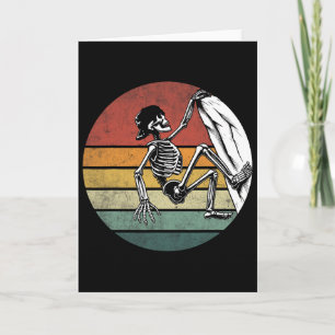 Halloween Skeleton Climber Vintage Skeleton Rock C Card