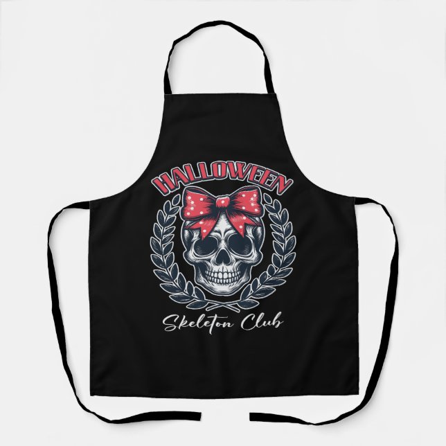 Halloween Skeleton Club Apron (Front)