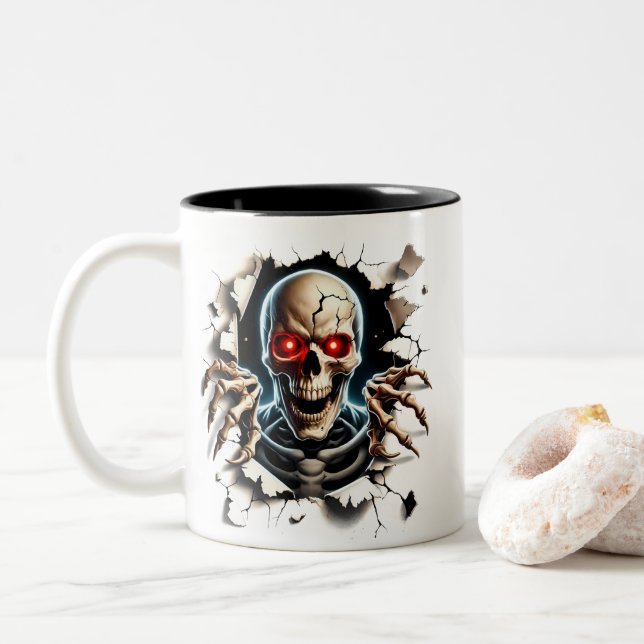 Halloween Skeleton Coffee Mug (With Donut)