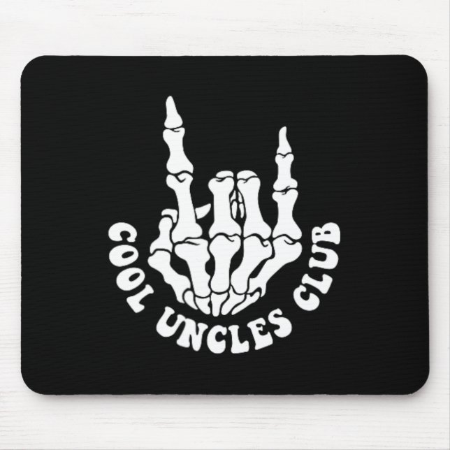 Halloween Skeleton Cool Uncles Club Retro Uncle Fa Mouse Pad (Front)