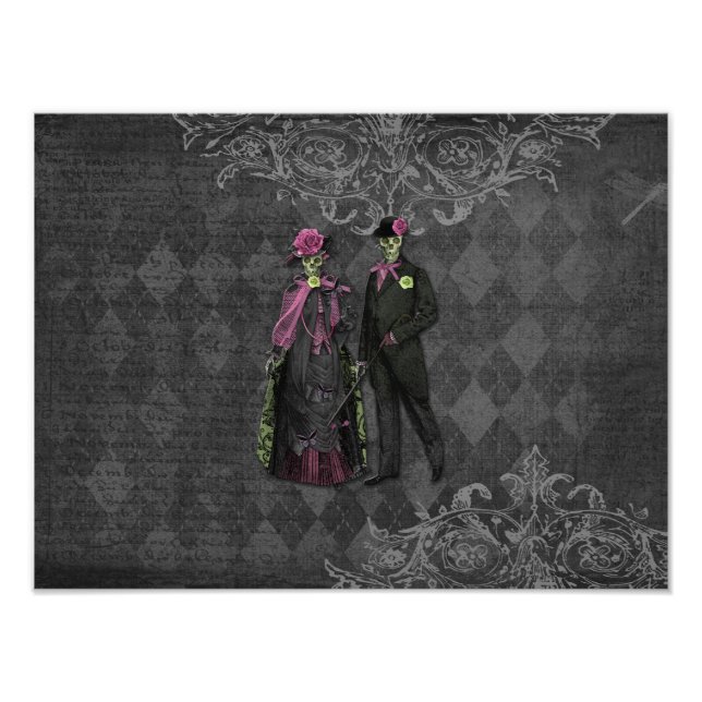 Halloween Skeleton Couple Photo Print (Front)