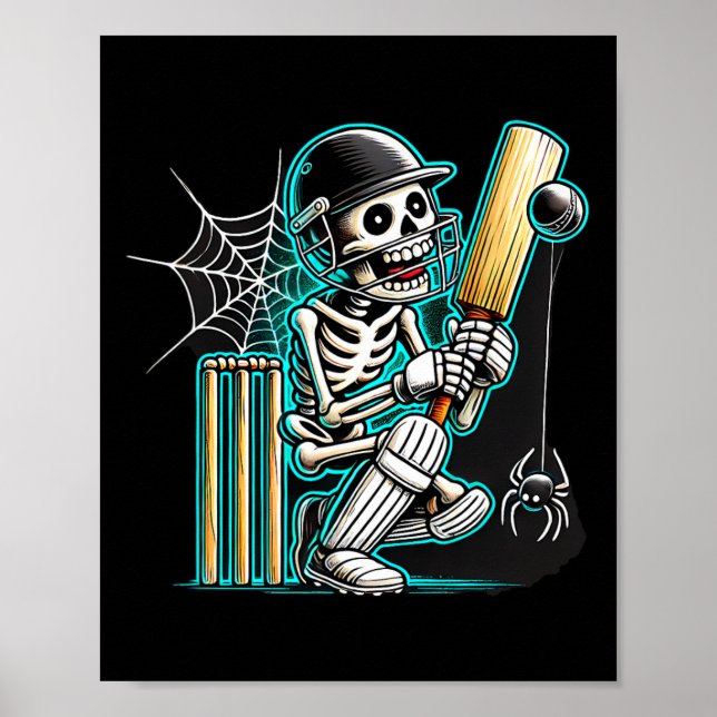 Halloween Skeleton Cricket  Poster (Front)