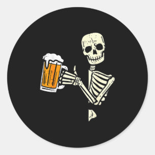 Halloween Skeleton Dad Funny Lazy Skull Costume Pa Classic Round Sticker