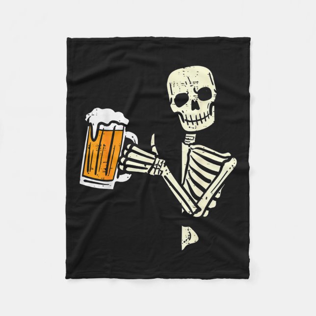 Halloween Skeleton Dad Funny Lazy Skull Costume Pa Fleece Blanket (Front)