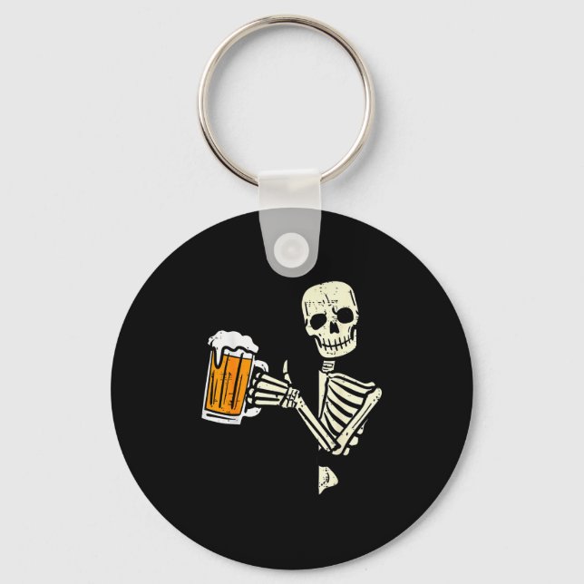 Halloween Skeleton Dad Funny Lazy Skull Costume Pa Keychain (Front)