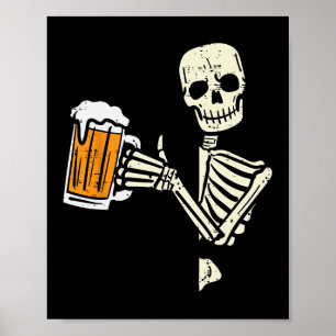 Halloween Skeleton Dad Funny Lazy Skull Costume Pa Poster
