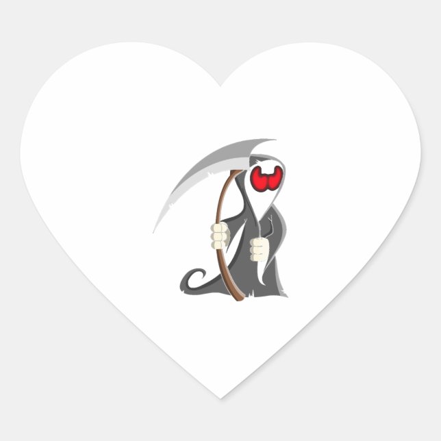 Halloween skeleton Death Heart Sticker (Front)