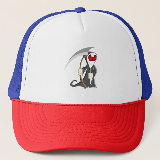 Halloween skeleton Death Trucker Hat (Front)