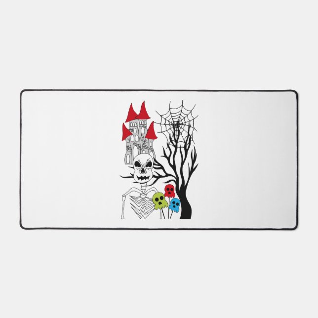 halloween skeleton   desk mat (Front)