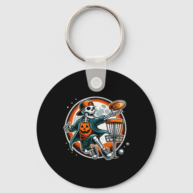 Halloween Skeleton Disc Golf _1  Keychain (Front)