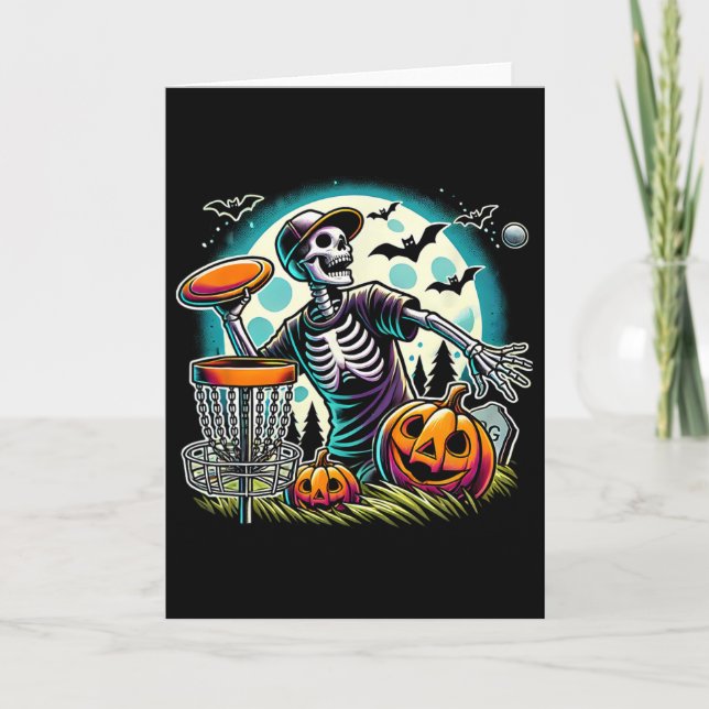 Halloween Skeleton Disc Golf _2  Card (Front)