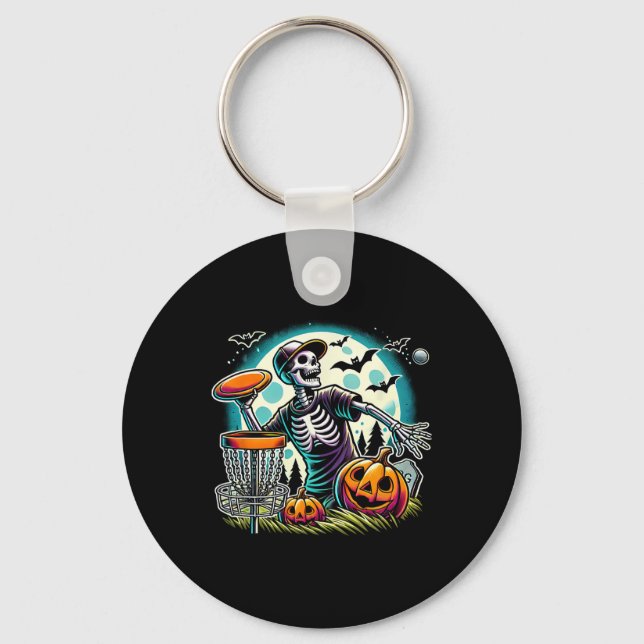 Halloween Skeleton Disc Golf _2  Keychain (Front)
