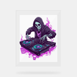 Halloween Skeleton DJ Acrylic Sign