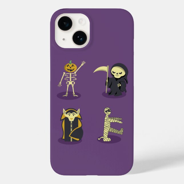 Halloween Skeleton Dracula Mummy Grim Reaper Case-Mate iPhone Case (Back)