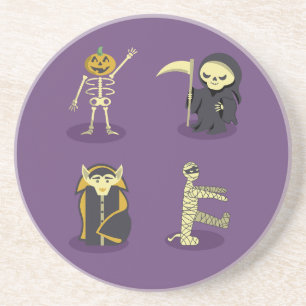 Halloween Skeleton Dracula Mummy Grim Reaper Coaster