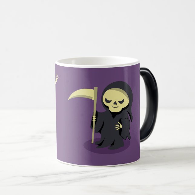 Halloween Skeleton Dracula Mummy Grim Reaper Magic Mug (Front Right)