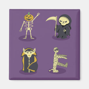 Halloween Skeleton Dracula Mummy Grim Reaper Magnet