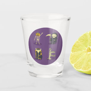 Halloween Skeleton Dracula Mummy Grim Reaper Shot Glass