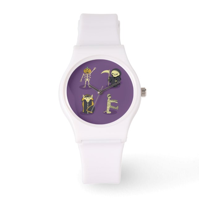 Halloween Skeleton Dracula Mummy Grim Reaper Watch (Front)