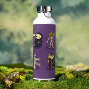 Halloween Skeleton Dracula Mummy Grim Reaper Water Bottle