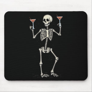 Halloween Skeleton Drinking Manhattan Tail  Mouse Pad