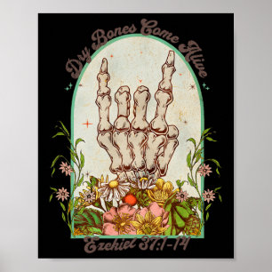 Halloween Skeleton Dry Bones Come Alive Bible Vers Poster